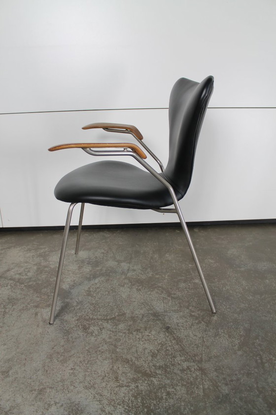 Image 1 of 2 x Arne Jacobsen Vintage leren stoelen