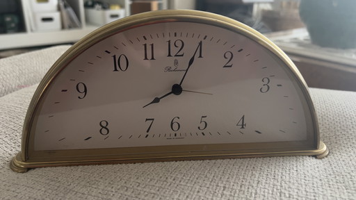 Vintage Rochemont messing bureauklok uit het midden van de vorige eeuw