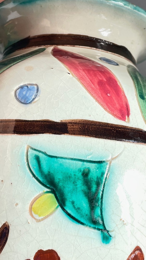 Image 1 of Italian Majolica Vases with Dragon Motif