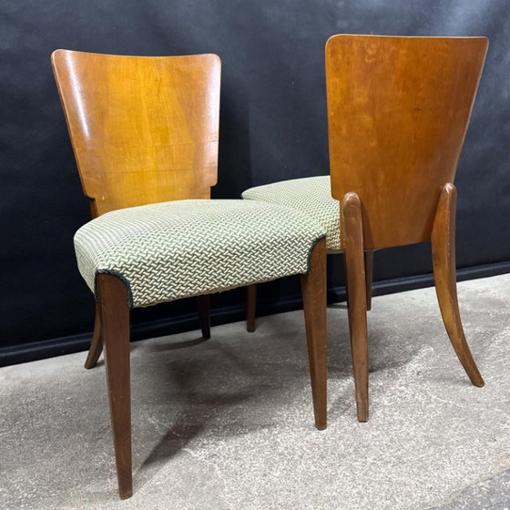 Jindrich Halabala - Chairs - 4pcs – Dining chairs, Textile, Wood (photo 4 of 5)
