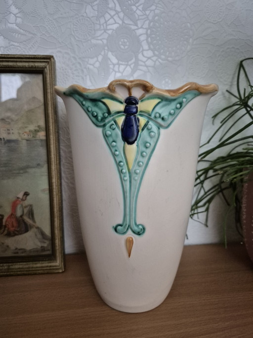 Art Nouveau Jugendstil Gouda Holland earthenware vase