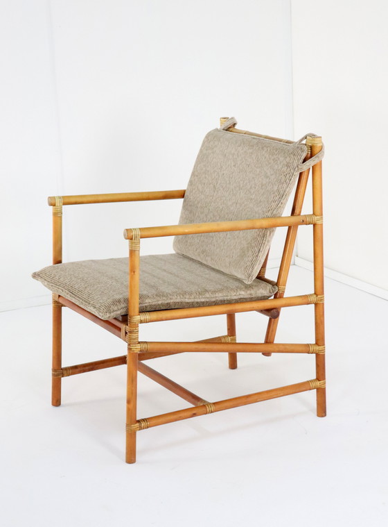 Image 1 of Set Of 4 Safari Bamboo Chairs + Table 'Geleen' Vintage