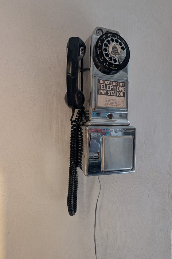 Image 1 of Vintage Automatic Electric Co. Chrome Pay Phone USA