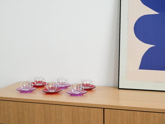 Image 1 of Set of glass cups, Italian design, 1970s, manufactured by Fratelli Guzzini