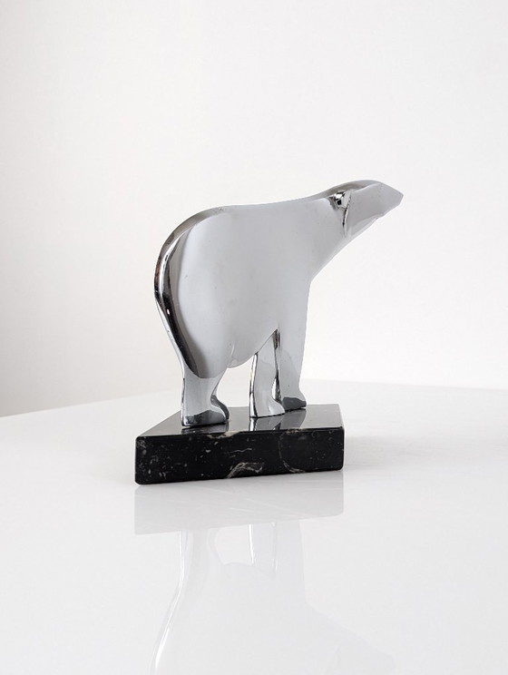 Image 1 of Art Deco Polar Bear Sculpture by Karl Hagenauer, Austria, 1920s