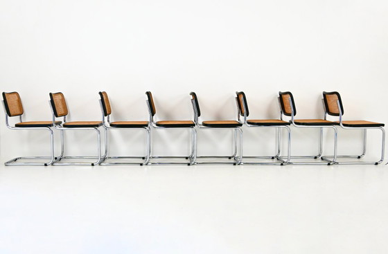 Image 1 of Eetkamerstoelen stijl B32 van Marcel Breuer, set van 8