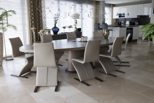 Einzigartiges Set aus 8 Draenert Design Esszimmerstühlen