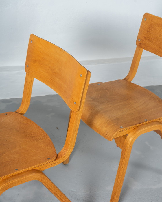 Image 1 of 2 X Stackable School Chairs, Made In The Uk