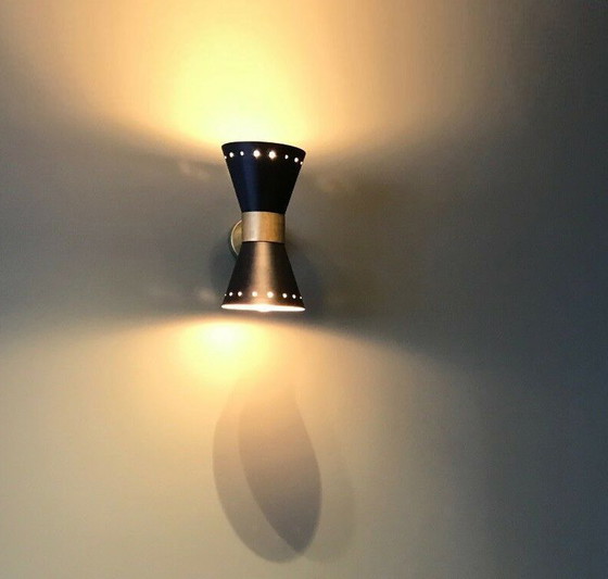 Image 1 of Pair of "diabolo" wall sconces, 1950s design