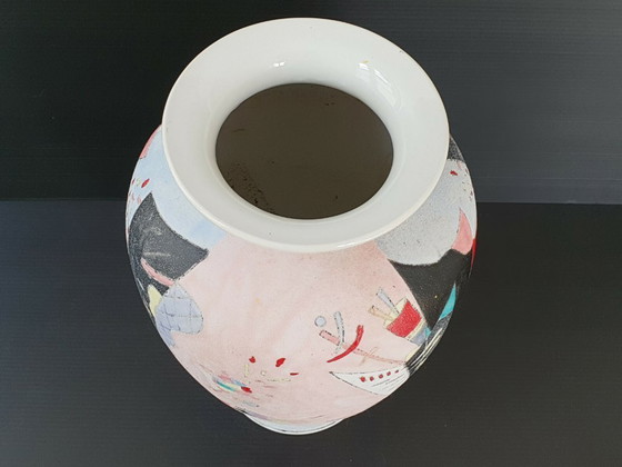 Image 1 of SUPERB & IMPORTANT VINTAGE ITALIAN VASE 1980 CERAMIC 80S 80'S 80s