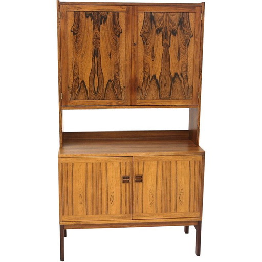 Meuble de bar vintage en palissandre en 2 parties, Suède 1960