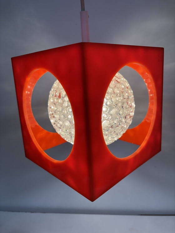 Image 1 of Suspension allemande style Spoutnik, années 70, style Mid-Century, en verre, par Richard Essig