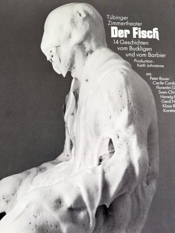 Image 1 of 🐟 Der Fisch – 1968 – Originalplakat von F+R Grindler für das Tübinger Zimmertheater | 84 × 59 cm | Westdeutschland