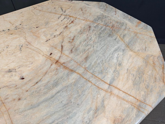 Image 1 of Octogonal italian marble dining table 1970s