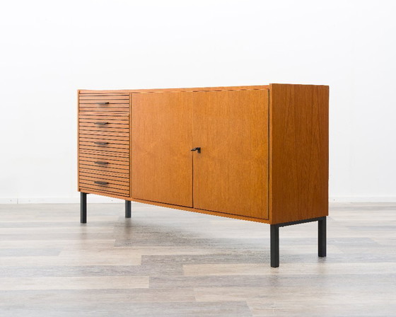 Image 1 of Teak sideboard from the 60s with grooved drawers.