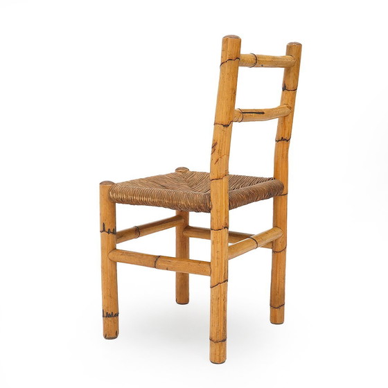 Image 1 of 4 sillas de ratán y paja tejida, años 60