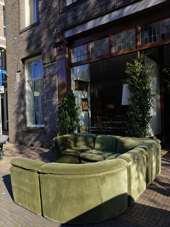 Image 1 of Vintage modulaire grote groene bank