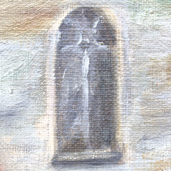 Image 1 of Vintage olieverfschilderij op canvas, gesigneerd, kerk, Europese vondst, landelijk stilleven, gedateerd 1950, wanddecoratie