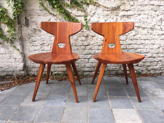 Image 1 of set van 2 vintage stoelen van Jacob Kielland-Brandt voor I. Christaensen