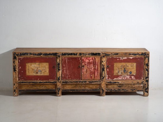 Credenza antica dipinta in legno di pino – Shanxi, circa 1930 – Credenze con vetrina (photo 26 of 39)