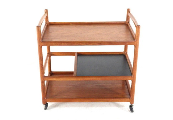 Henning Korch per CFC Silkeborg modello 308 Carrello bar teak vintage – Carrelli bar, Legno (photo 2 of 15)