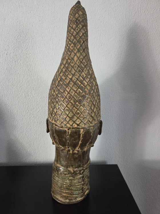 Benin Bronze Head Queen Mother (Iyoba) Idia – Sculpture (photo 9 of 13)