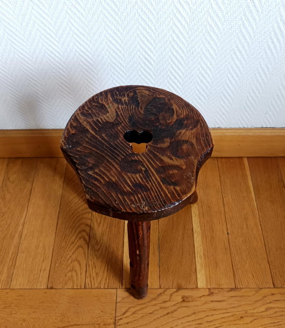 Image 1 of Brutalistisch krukje met vintage guts