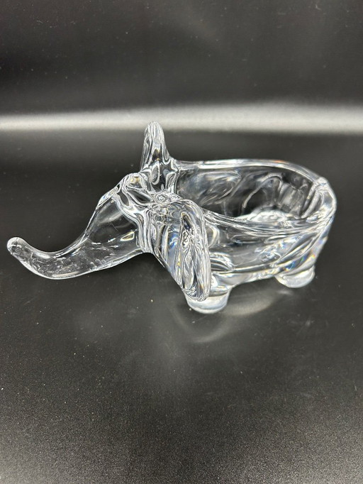 Große Kristall-Schmuckschale in Elefantenform