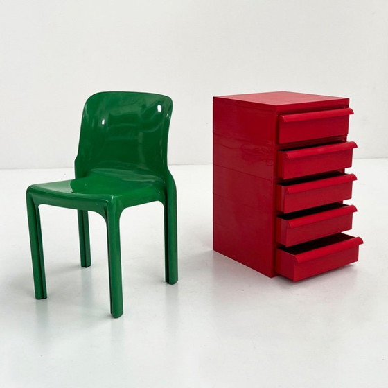 Image 1 of Cassettiera rossa a 5 cassetti modello 4601 di Simon Fussell per Kartell, anni '70