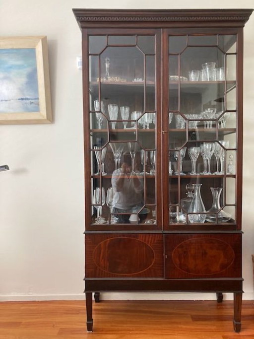 English Display Cabinet, Bookcase, Cuban Mahogany, circa 1850