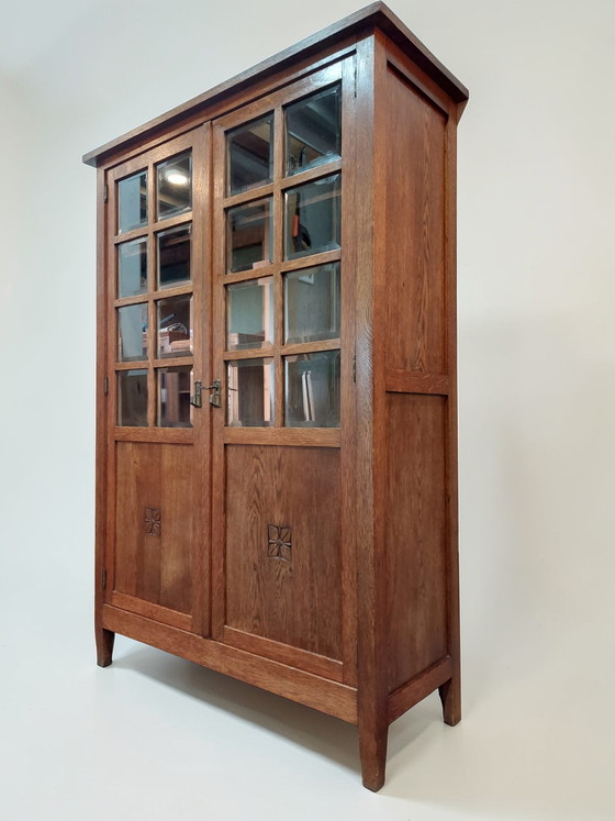 Image 1 of antique bookcase art deco cabinet