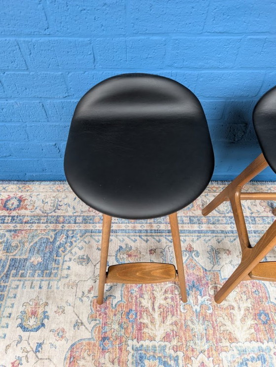Image 1 of 3x Retro OD61 bar stools, Erik Buch, Hammel Møbelfabrik