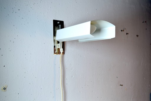 Lampada da parete Space Age 1970s Vintage Bianca Faretto