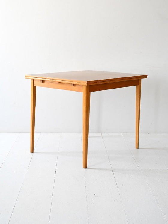 Image 1 of Table à manger extensible vintage scandinave en placage de teck