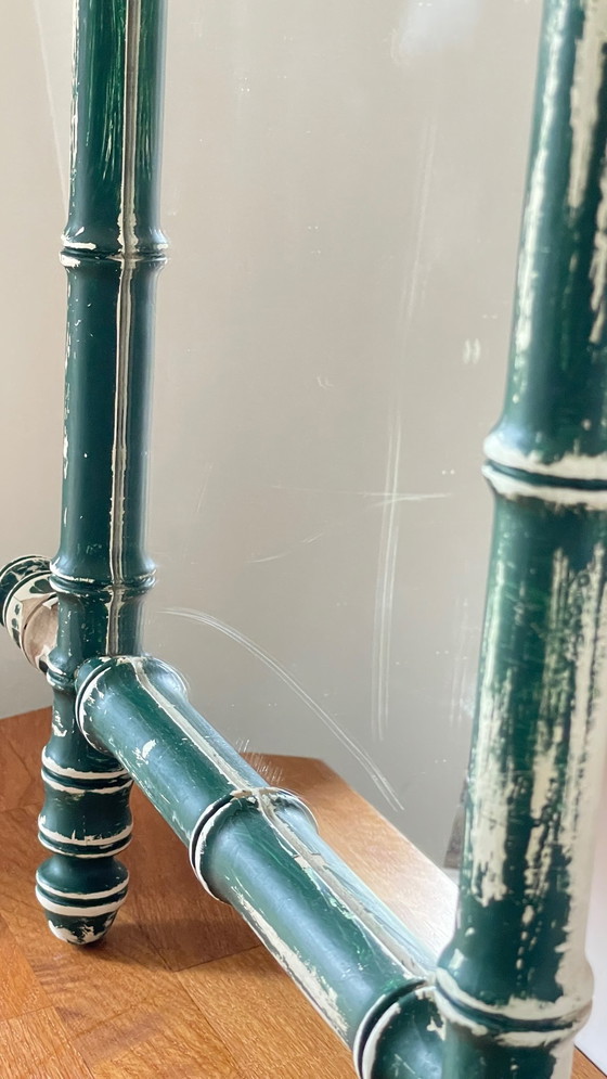 Image 1 of Specchio antico chiamato bambù patinato vintage Francia