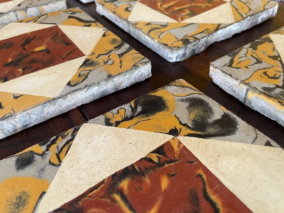 Image 1 of Set di 6 piastrelle francesi d'epoca, anni '30-'40 circa