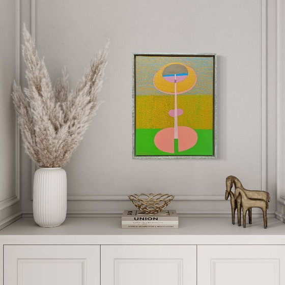 Image 1 of Origineel schilderij, "FIGURINE", acrylverf op doek, inclusief lijst, 53,5 cm x 43,5 cm