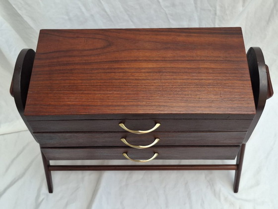Beautiful Mid-Century Danish Design Sewing Cabinet (1950s/60s) – Storage cabinet, Wood (photo 21 of 21)