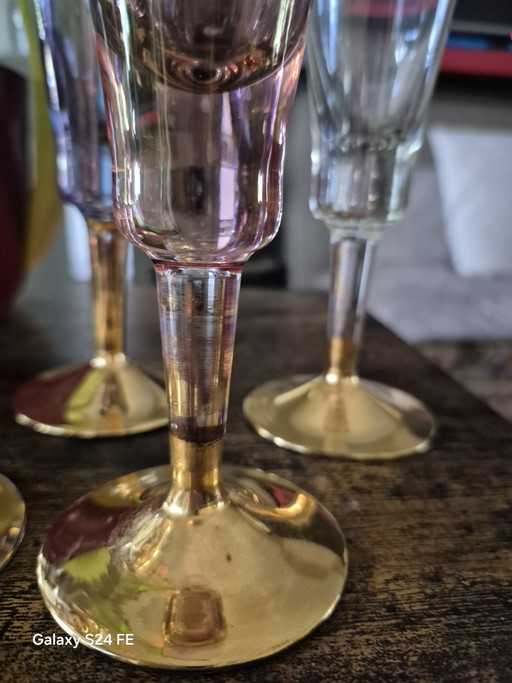 Cinco copas de champán de cristal modelo Nobel Sparkling Devil
