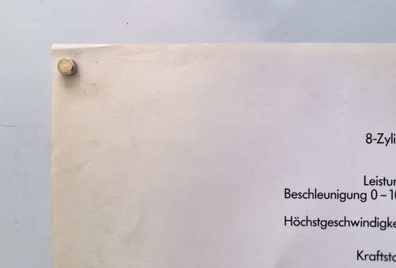 Image 1 of Originele vintage Porsche 928 S doorsnede poster uit begin jaren 80 / plakat - XL 76 × 102 cm