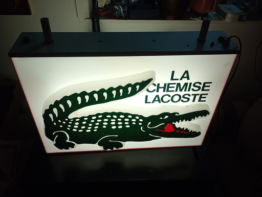 Enseigne lumineuse Lacoste Paris vintage