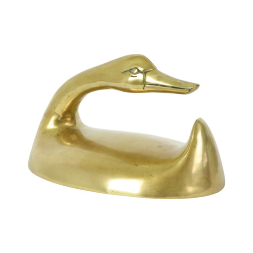 Vintage Brass Duck Statue