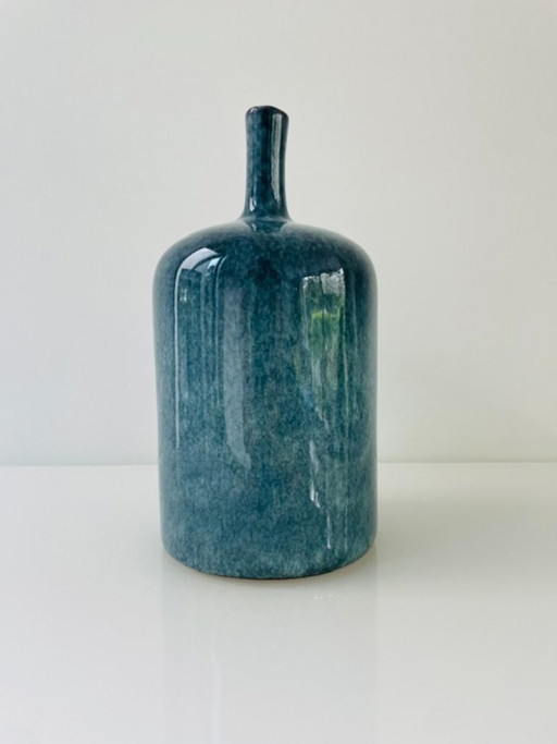Vase de style scandinave, émail bleu - 23,5 cm de hauteur