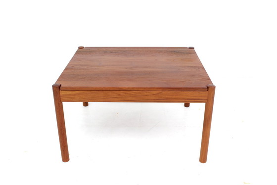 Image 1 of As New! Magnus Olesen Danish Mid - Century Teak Coffee Table / Coffee Table, Vintage Side Table with Reversible Top, 1970s