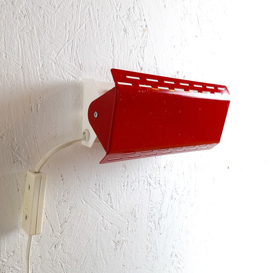 Image 1 of Lampada da parete vintage G&G in metallo, rossa/bianca, anni '80