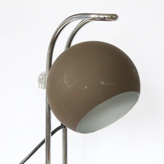 Image 1 of Vintage Mid-Century Eyeball Table Lamp with Chrome accents