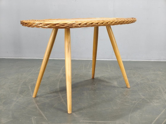 Image 1 of ULUV Rattan Coffee Table by Jan Kalous, Czechoslovakia, 1970s