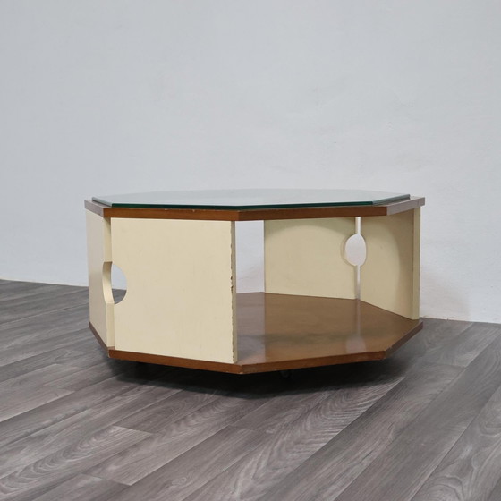 Image 1 of Achteckiger Couchtisch im modernen Design der 1970er Jahre, inspiriert vom Weltraumzeitalter