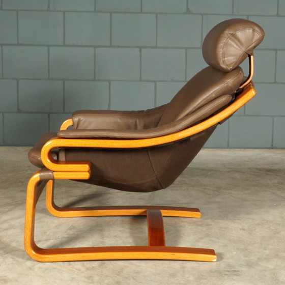 Image 1 of Deense “Apollo” fauteuil met hocker – Svend Skipper – jaren 70