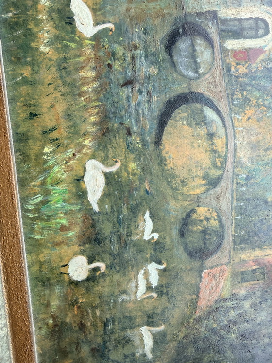 Image 1 of Guido Lams (1932) - "Brügge, Minnewater" - huile sur toile, 1958